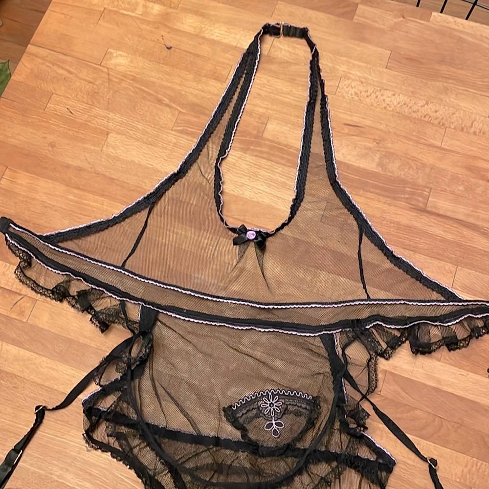 Agent Provacateur Mesh Bodysuit - Maid Style Apron